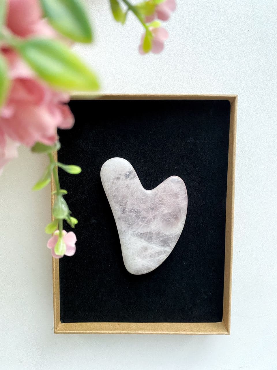 Гуаша «Капля» из розового кварца